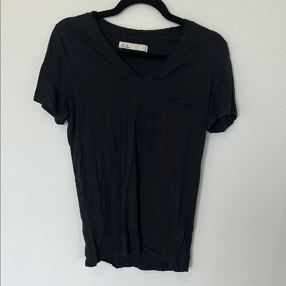Black V-Neck Women's Top